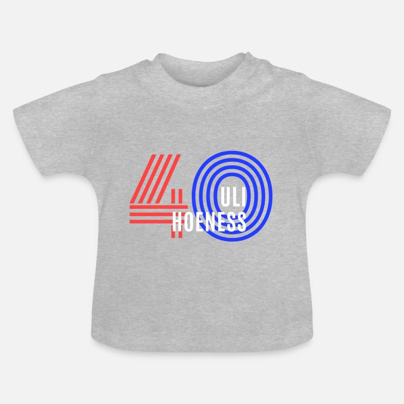 Uli Hoeness 40 ans - T-shirt bio col rond Bébé - gris chiné
