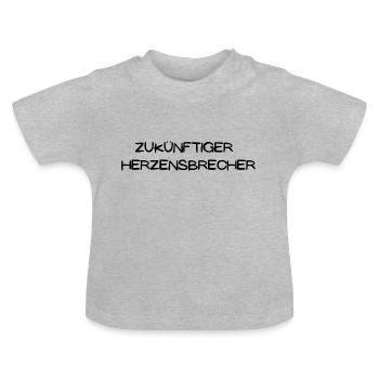 Zukünftiger Herzensbrecher - Baby Bio-T-Shirt mit Rundhals - Grau meliert - Vorne