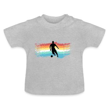 football - T-shirt bio col rond Bébé - gris chiné - Devant
