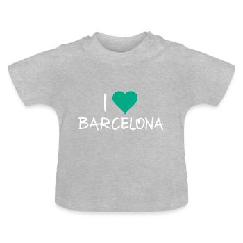 Barcelone - T-shirt bio col rond Bébé - gris chiné - Devant