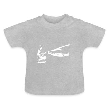 Hai Hais Intrépide Yoga - T-shirt bio col rond Bébé - gris chiné - Devant