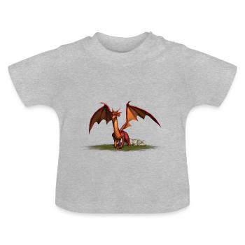 Dragon, dragon maléfique, dragon fantasy - Dino - T-shirt bio col rond Bébé - gris chiné - Devant