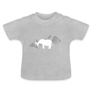mammoth - Baby Organic T-Shirt with Round Neck - heather grey - Front