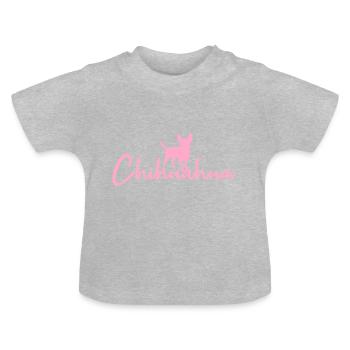 Chihuahua - Baby Bio-T-Shirt mit Rundhals - Grau meliert - Vorne