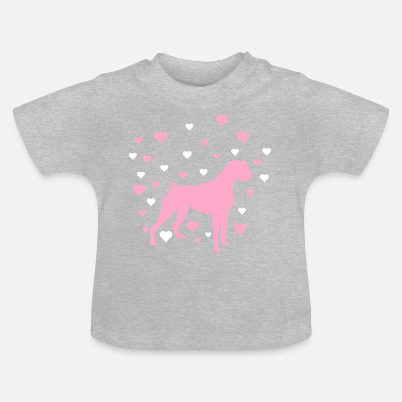 Deutscher Boxer - Baby Bio-T-Shirt mit Rundhals - Grau meliert