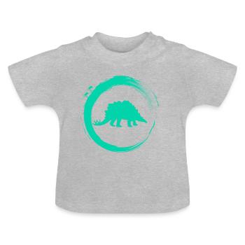 Dino - T-shirt bio col rond Bébé - gris chiné - Devant