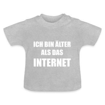 Je suis plus âgée que l’INTERNET - T-shirt bio col rond Bébé - gris chiné - Devant