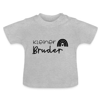 Kleiner Bruder - Baby Bio-T-Shirt mit Rundhals - Grau meliert - Vorne