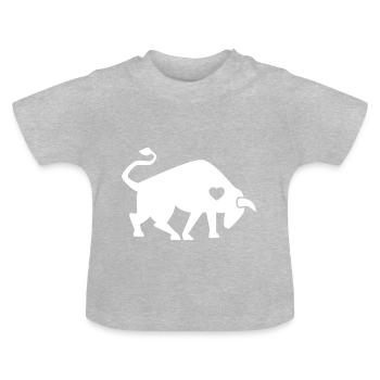 Stier Ochse Kuh Stierkampf Torero Geschenk Herz - Baby Bio-T-Shirt mit Rundhals - Grau meliert - Vorne
