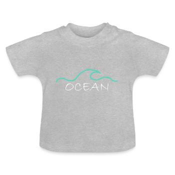 Océan - T-shirt bio col rond Bébé - gris chiné - Devant