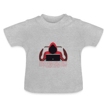 Hacker Binär Code - Baby Bio-T-Shirt mit Rundhals - Grau meliert - Vorne