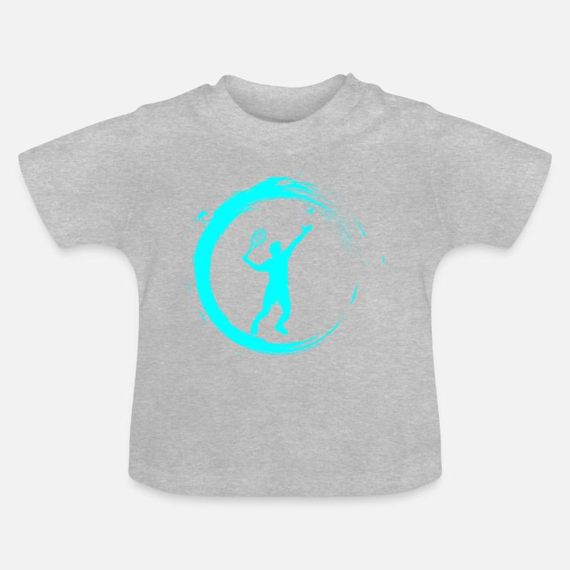 badminton - T-shirt bio col rond Bébé - gris chiné