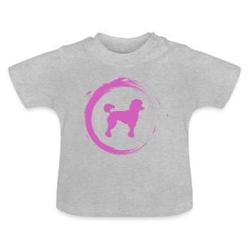 Pudel - Baby Bio-T-Shirt mit Rundhals - Grau meliert - Vorne