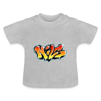 Graffiti NILS Print on everything ! - T-shirt bio col rond Bébé - gris chiné - Devant
