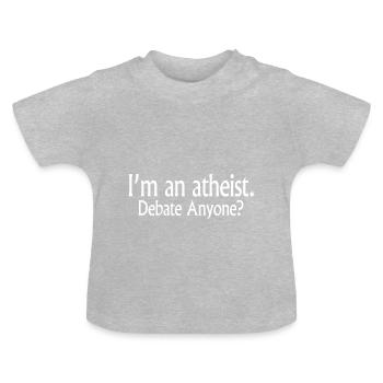 Je suis athée - T-shirt bio col rond Bébé - gris chiné - Devant