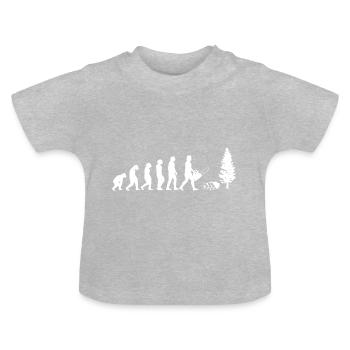 Evolution Holzhacker weiss - Baby Bio-T-Shirt mit Rundhals - Grau meliert - Vorne
