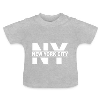 New York - T-shirt bio col rond Bébé - gris chiné - Devant