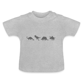 dinosaure - T-shirt bio col rond Bébé - gris chiné - Devant