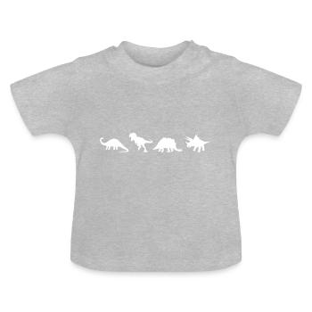 Dinosaur - Baby Bio-T-Shirt mit Rundhals - Grau meliert - Vorne