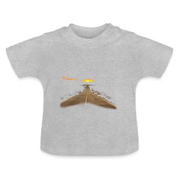 Weg Straße Fahrbahn Sonnenaufgang - Baby Bio-T-Shirt mit Rundhals - Grau meliert - Vorne