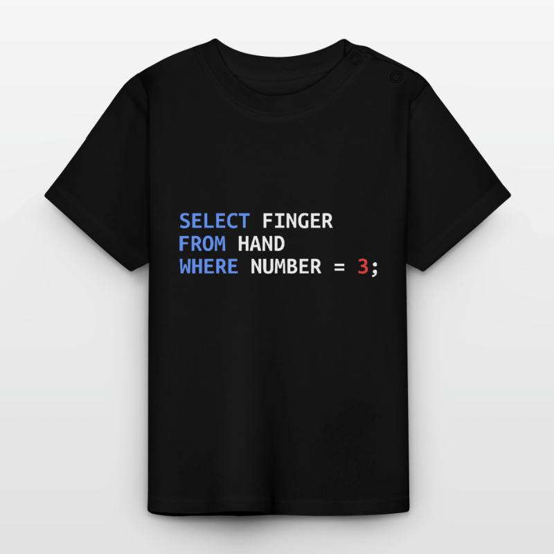 Middle Finger Select SQL Developer Funny Gift Baby Organic T-Shirt with Round Neck