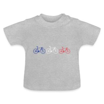 Tour de vélo à vélo Tour France Idée cadeau - T-shirt bio col rond Bébé - gris chiné - Devant