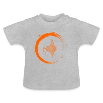 Raie - T-shirt bio col rond Bébé - gris chiné - Devant