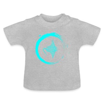 Raie - T-shirt bio col rond Bébé - gris chiné - Devant