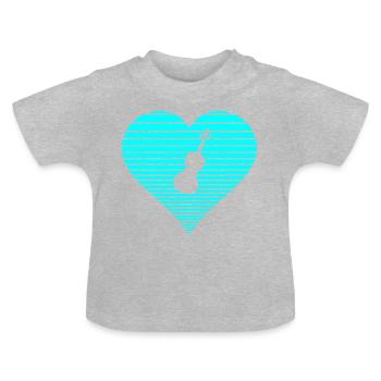 Violine - Baby Bio-T-Shirt mit Rundhals - Grau meliert - Vorne