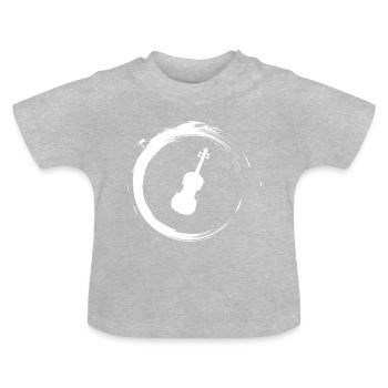 Violine - Baby Bio-T-Shirt mit Rundhals - Grau meliert - Vorne
