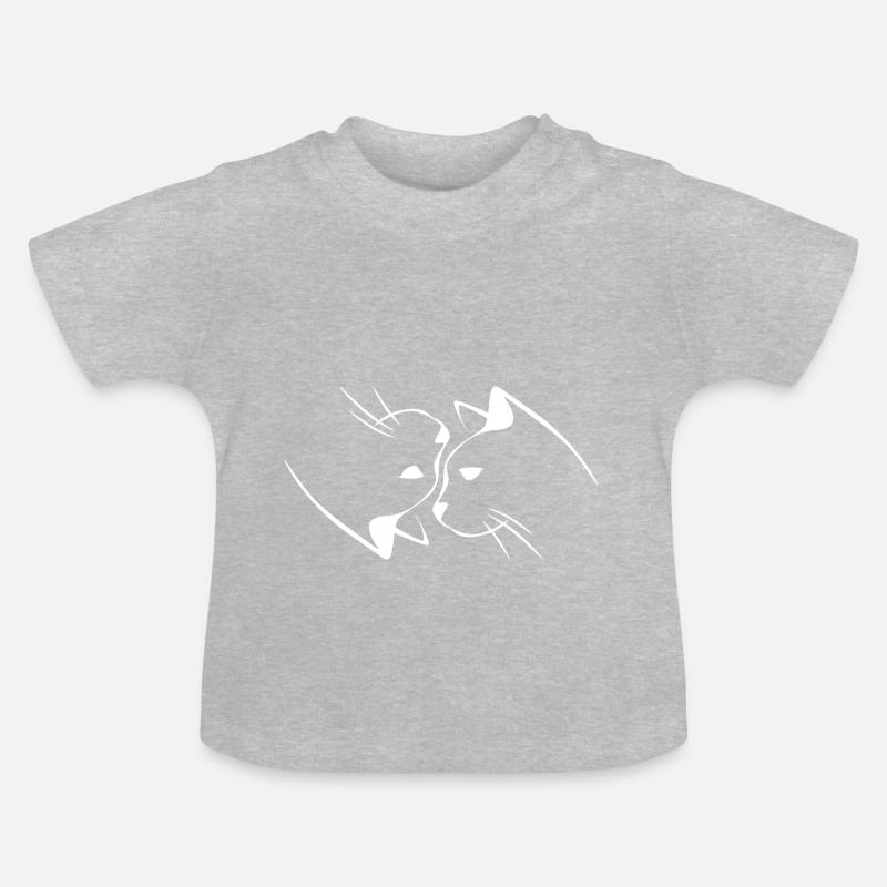 chat - T-shirt bio col rond Bébé - gris chiné
