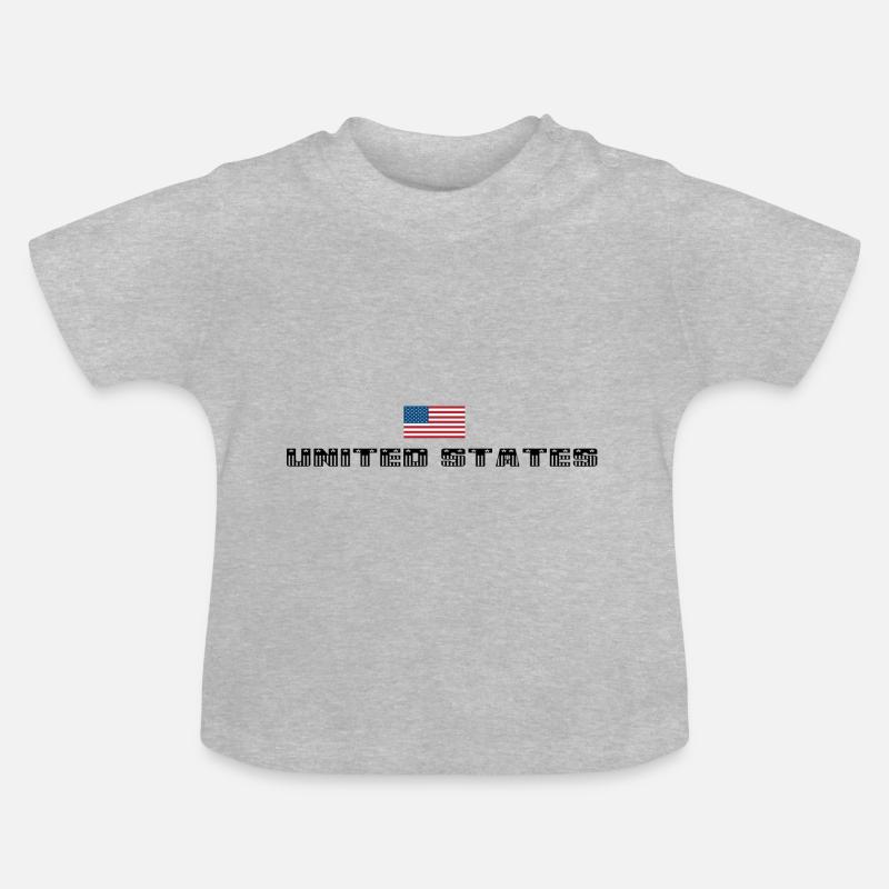 USA - T-shirt bio col rond Bébé - gris chiné