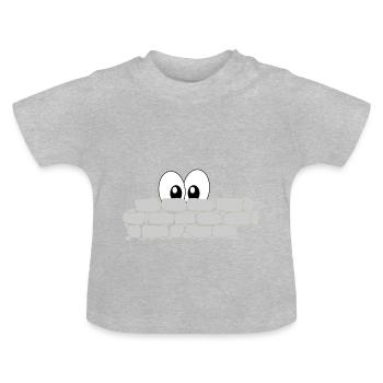 Hinter der Mauer - Baby Bio-T-Shirt mit Rundhals - Grau meliert - Vorne