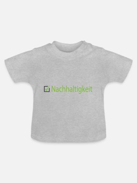 sostenibilidad - Økologisk T-shirt til baby, rund hals - grå meleret
