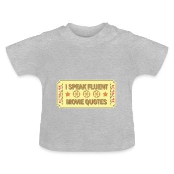Ich spreche fließend Film Zitate Geschenk - Baby Bio-T-Shirt mit Rundhals - Grau meliert - Vorne