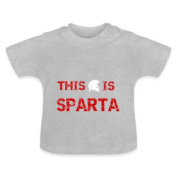 This is Sparta - Baby Bio-T-Shirt mit Rundhals - Grau meliert - Vorne