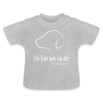 Flat Coated Retriever funny saying duck sideways - Baby Organic T-Shirt with Round Neck - heather grey - Front