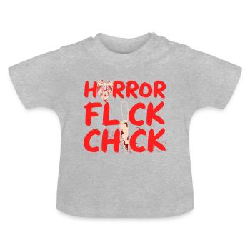 Halloween Horror Flicks Chick - Baby Bio-T-Shirt mit Rundhals - Grau meliert - Vorne