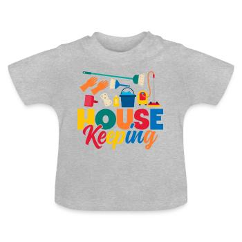 Housekeeping Materials - Baby Bio-T-Shirt mit Rundhals - Grau meliert - Vorne