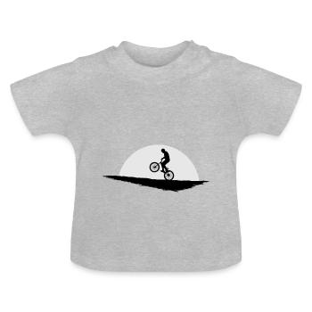 Bike BMX tricks gift ride biking cross - Baby Organic T-Shirt with Round Neck - heather grey - Front