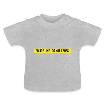 Police line do not cross - Baby Organic T-Shirt with Round Neck - heather grey - Front