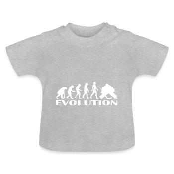 Evolution Eishockey Eishockeyspieler Geschenk idee - Baby Bio-T-Shirt mit Rundhals - Grau meliert - Vorne