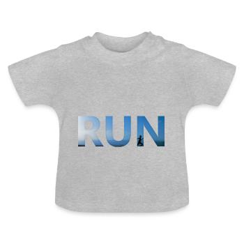 Run - Baby Bio-T-Shirt mit Rundhals - Grau meliert - Vorne