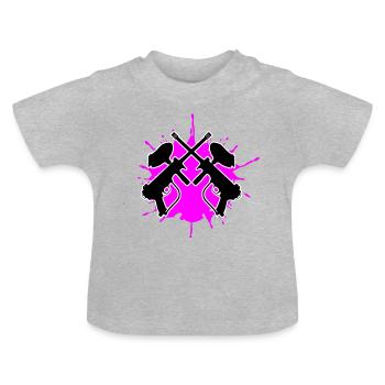 Paintball - Baby Bio-T-Shirt mit Rundhals - Grau meliert - Vorne