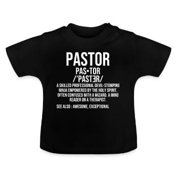 Pastor Definition - Baby Bio-T-Shirt mit Rundhals - Schwarz - Vorne