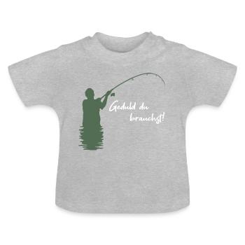 Angler - Baby Bio-T-Shirt mit Rundhals - Grau meliert - Vorne