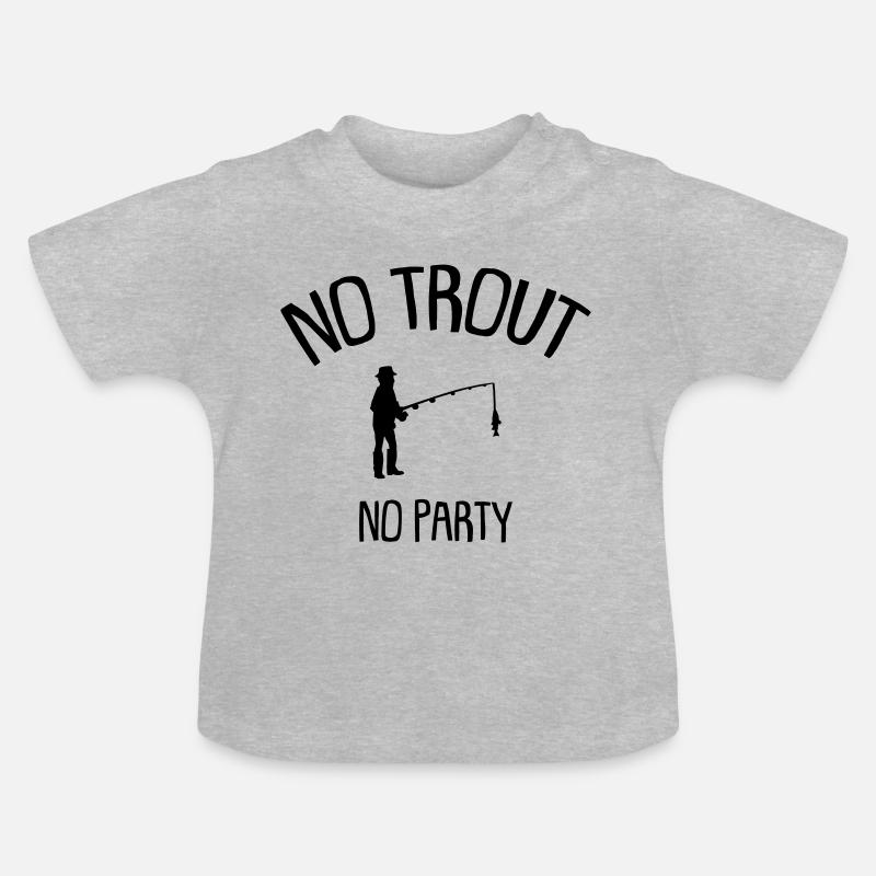 pas de truite pas de fête - T-shirt bio col rond Bébé - gris chiné