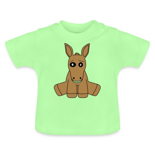 horse - Maglietta ecologica con scollo rotondo per neonato