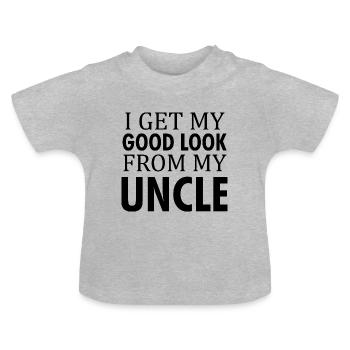 Baby Uncle Uncle Nephew Nephew Gift - Baby Organic T-Shirt with Round Neck - heather grey - Front