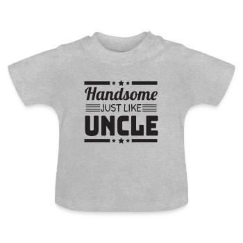 Baby Onkel Onkel Brorson Systerson Gift - Baby Bio-T-Shirt mit Rundhals - Grau meliert - Vorne